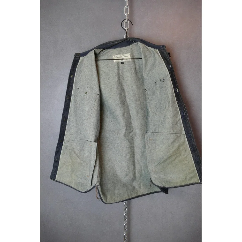 RGT Denim Vest Mens Large‎ Frayed Sleeveless Jean Jacket Button Up